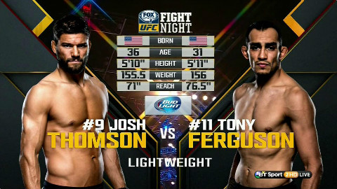 UFC:乔什-汤姆森 VS 夜魔 托尼-弗格森